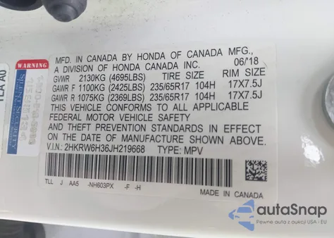 2018 Honda Cr-V Lx from USA, damaged, VIN 2HKRW6H36JH219668